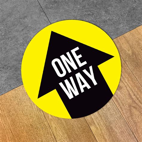 Yellow One Way Arrow Floor Decal Schwaab Inc