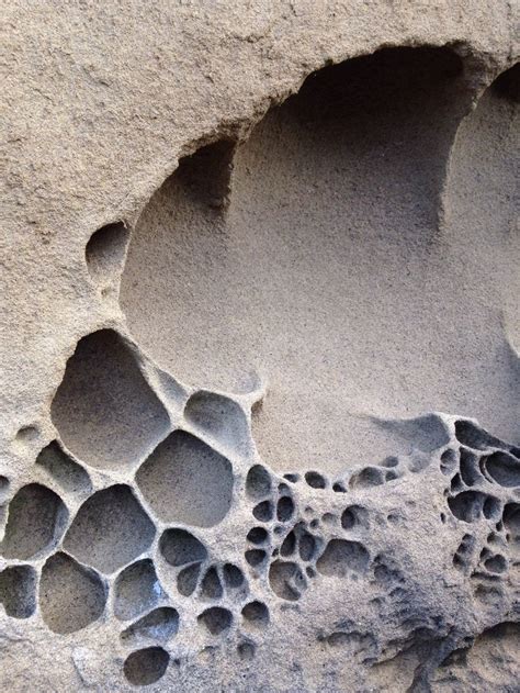 Organic Textures Weathered Rock Formation With Sculptural Patterns In