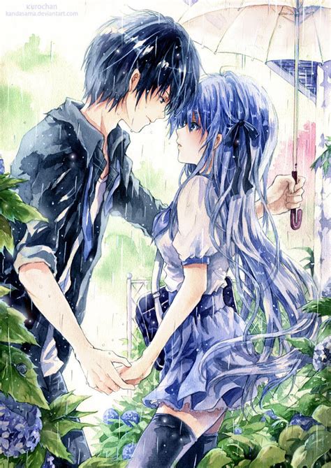 Anime Couples In Rain Anime Wallpaper Hd