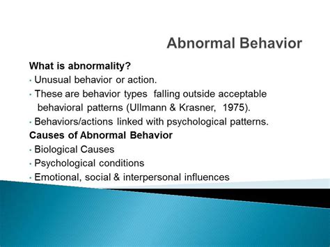 Understanding Abnormal Behavior Presentation Psychessay