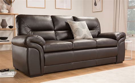 Leather chaise sectional sofa, created for macy's. Bromley Brown Leather 3 Seater Sofa | Furniture And Choice