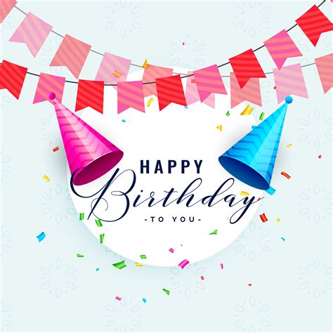 Happy Birthday Party Celebration Card Design Download Free Vector Art