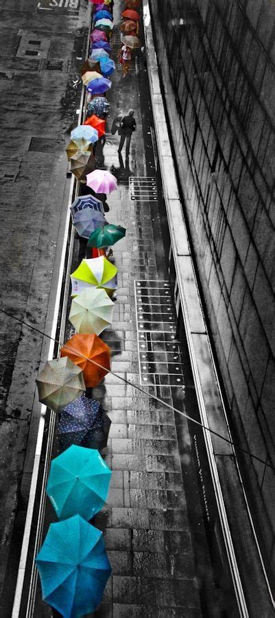 Umbrellas Rainy Days Color Splash I Love Rain
