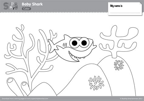 Kids can decorate their own baby shark using various coloring tools and super cute stickers with pinkfong baby shark coloring book!. Baby Shark Coloring Pages - Super Simple