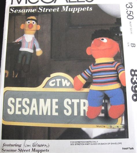 Vtg 80s Soft Sculpture Jim Hensons Sesame Street Bert Ernie Doll Craft