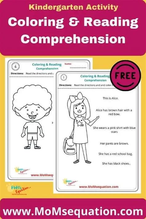 Read And Color Worksheets Pdf Momsequation