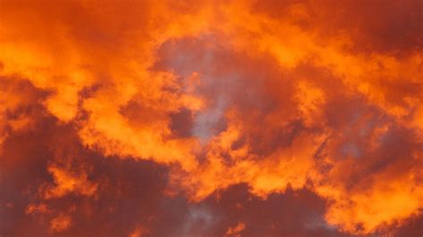Download Wallpaper 2560x1440 Clouds Fiery Orange Porous