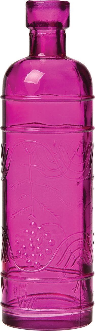 Luna Bazaar Fuchsia Pink Round Decorative Glass Bottles Cg75g Decorative