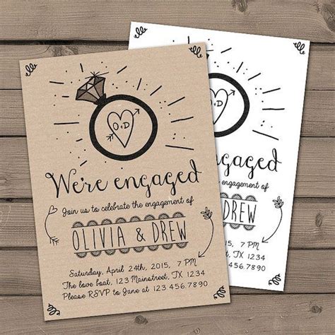 Cool 48 Inexpensive Engagement Party Invitations Ideas