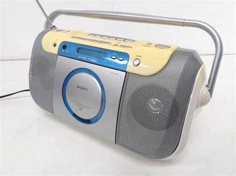 38cm Sony CFD E100L CD Radio Cassette Corder Silver Boombox Mains