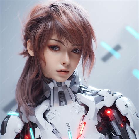 Premium Ai Image 3d Render Of Futuristic Cyber Robot Anime Girl In