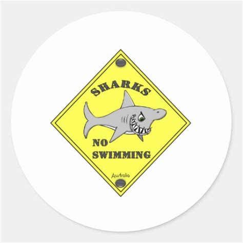 Sharks No Swimming Sticker Zazzle