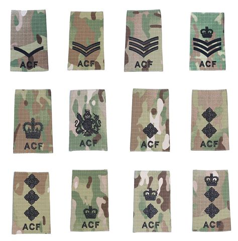 All Ranks Black On Multicam Mtp Acf Rank Slide Cadets Army Cadet
