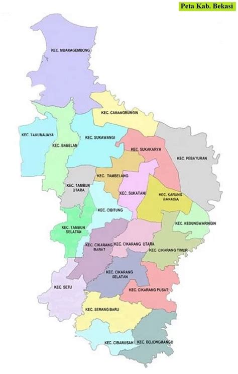 Peta Lokasi Kabupaten Bekasi Info Spesial