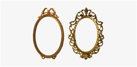 Frame Carved Gold Baguette Filigreed Ornam Vintage Oval Frame Png