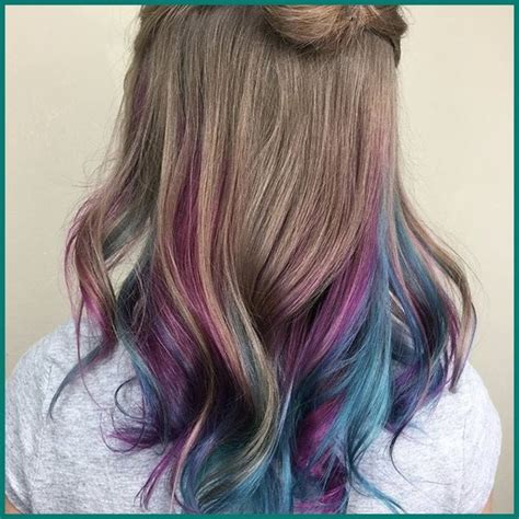 Colored Hair Tips 10990 Brown Hair With Tips Dyed Purple Hair Coloring