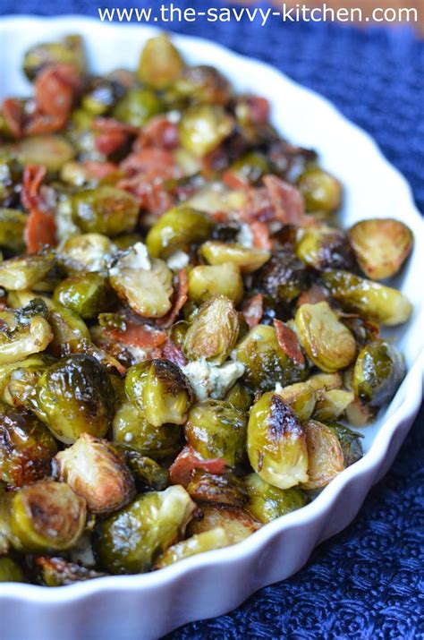 Top with crumbled feta or goat cheese for a creamy cheesy. The Savvy Kitchen: Roasted Brussels Sprouts with Bacon and ...