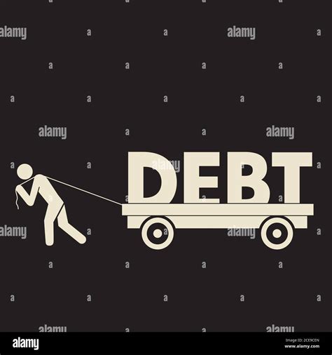 man carrying heavy debt - financial struggle illustration Stock Vector