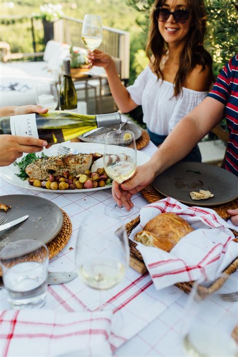 Picture olive trees, a rustic table setting, laughter, wine flowing and delicious italian eats collaboratively assembled with all your friends. A Tuscan Dinner Party with Camille Styles - La Crema