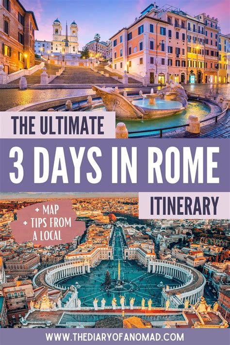 The Ultimate Guide To 3 Days In Rome Itinerary With Text Overlay That
