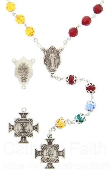 St Michael Swarovski Crystal Chaplet Rosary