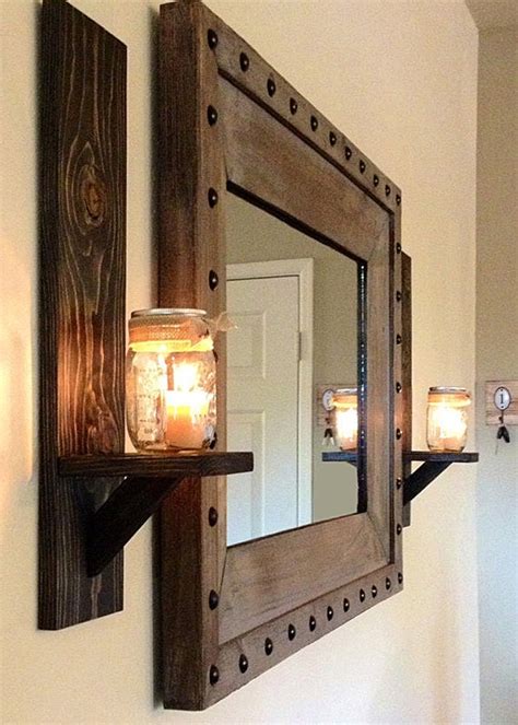 Rustic Wall Sconce Rustic Candle Holder Mason Jar By Krohndesigns