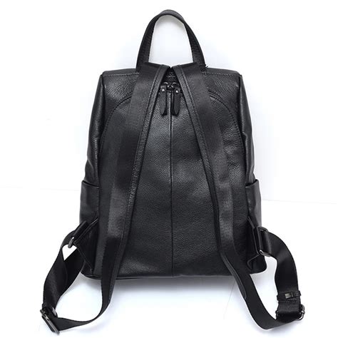 Trendy Solid Womens Genuine Leather Laptop Backpack