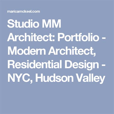 Studio Mm Architect Portfolio Modern Architect Residential Design