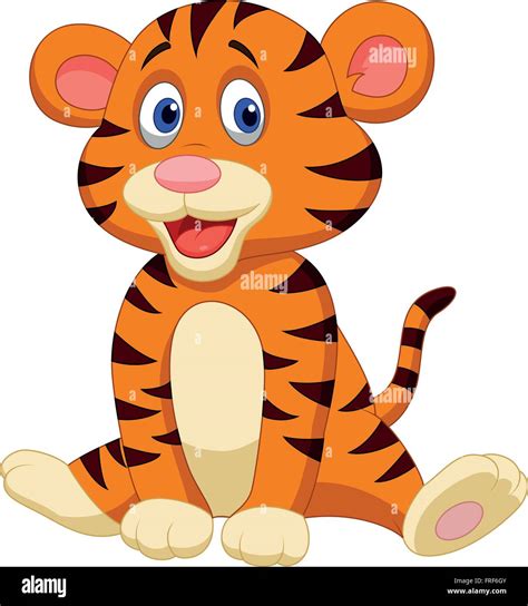 Cute Baby Tiger Cartoon Stock Vector Image And Art Alamy