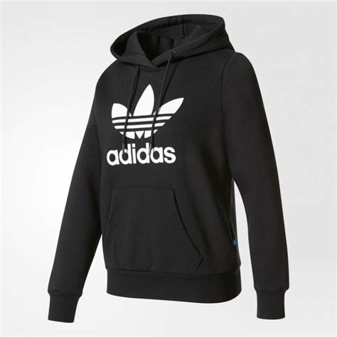 Adidas Womens Trefoil Hoodie Black Aj8407 Size Medium Buy Online
