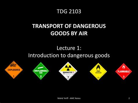 Ppt Tdg 2103 Transport Of Dangerous Goods By Air Lecture 1