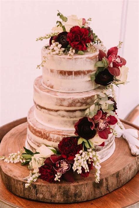 Pin By Melissa Olave On Pastel Fall Wedding Cakes Burgundy Wedding