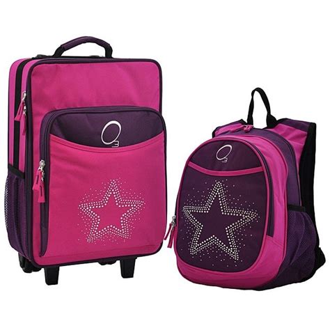 Obersee Kids Rhinestone Star 2 Piece Backpack And Carry On Upright