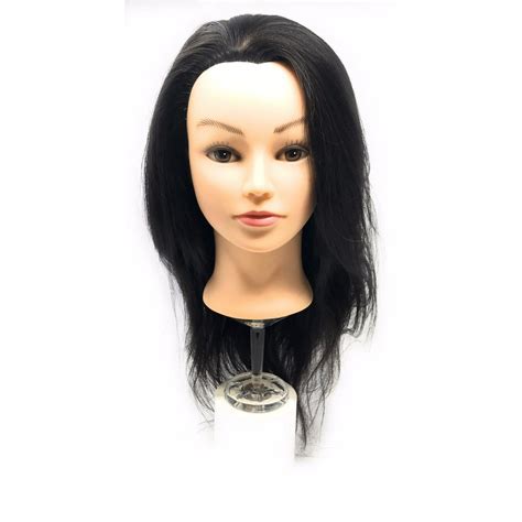 Cosmetology Mannequin Head 100 Real Human Hair Natural Black 22