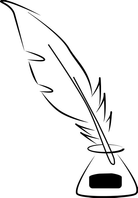 Quill Drawing Clipart Clipartmag Sketch Coloring Page