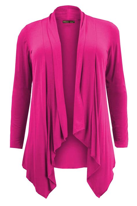 New Ladies Plus Size Hanky Hem Jumbo Waterfall Cardigans 16 26 Ebay