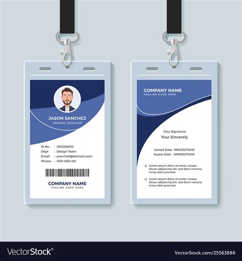 Simple Corporate Id Card Design Template Vector Image