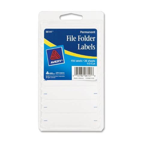 Avery File Folder Labels 275 X 0625 Inches White 156 Labels 6141