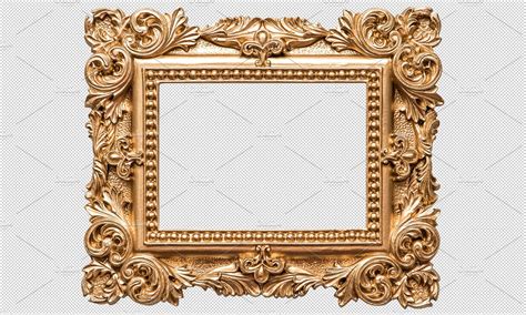 Baroque Golden Picture Frame Png Graphic Objects Creative Market