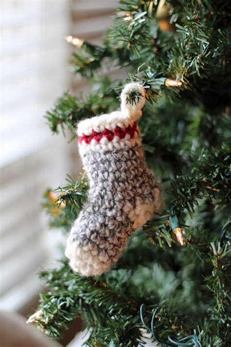 Crochet Christmas Stocking Ornament Free Pattern Pretty Darn Adorable