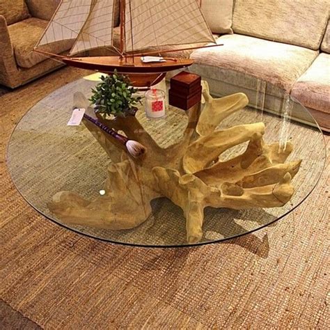 Side table tree trunk,metal legs, decorative table tripartite round, planter holder, rustic tree trunk side table,handmade side table. Love this coffee table tree root base... | Stump coffee ...