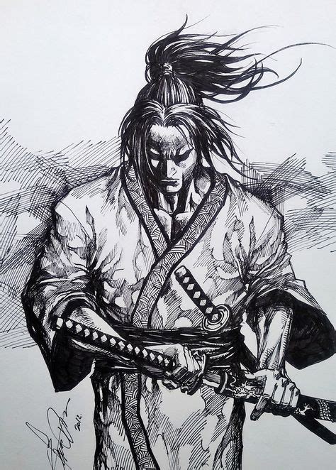 Samurai Drawn By Pencil Samurai Mit Bleistift Gezeichnet In 2020
