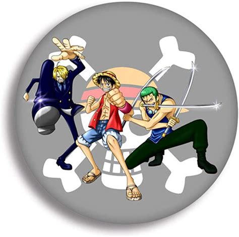 ALTcompluser Anime One Piece Buttons Brooch Pin Metal 58 Mm 2 3