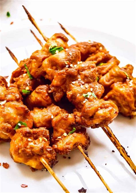 Chicken Satay Skewers With Easy Peanut Sauce Recipe Video
