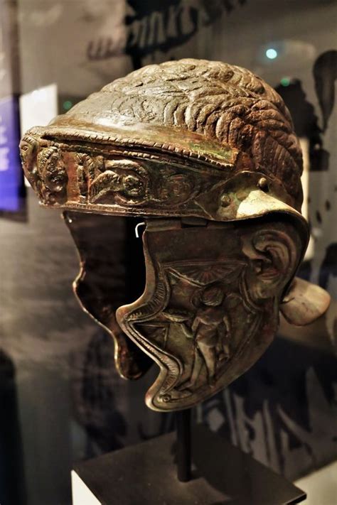 Roman Cavalry Helmet From The Lower Rhine Dated To The 1st Century Ce On Display At The Tullie