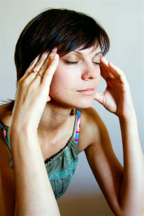 Woman With Headache Stock Photo Image Of Pain Attractive 10257994