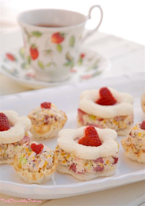 Pink Piccadilly Pastries Strawberry Chicken Salad Tea Sandwiches From