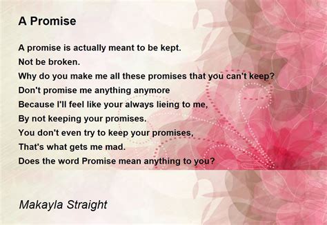 A Promise A Promise Poem By Makayla Straight