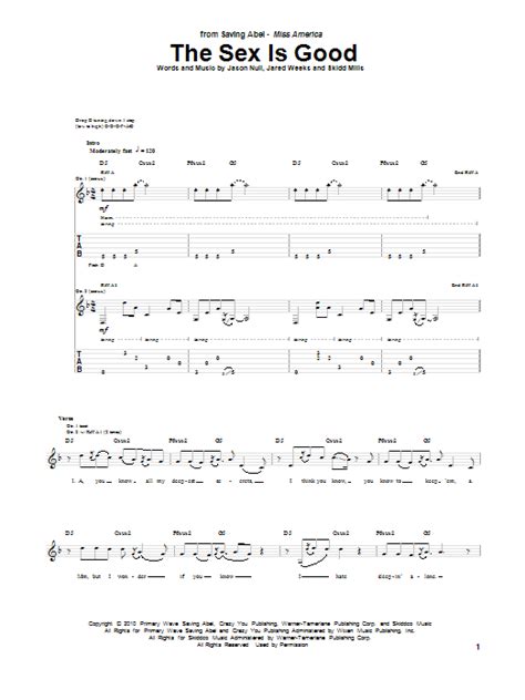 The Sex Is Good Guitar Tab Print Sheet Music Now