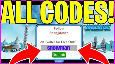 snowman simulator codes all new codes roblox ☃️ youtube